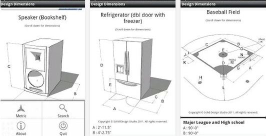 Android Apps for Interior Design & Architecture Design Dimensions