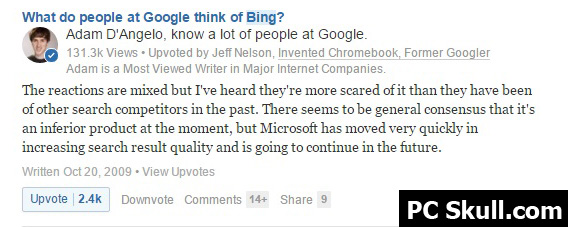 What does people say about bing on quora