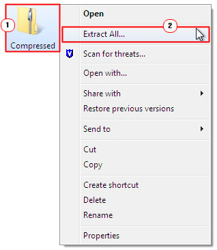 Extract all files from compressed folder