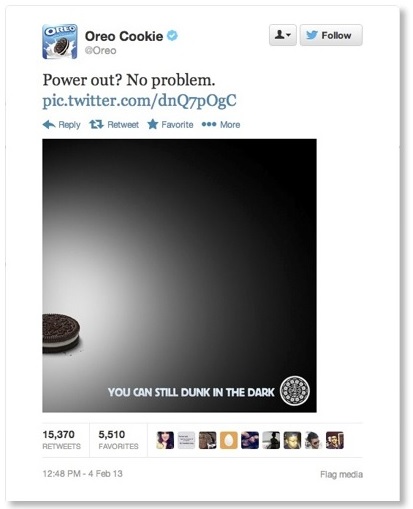Oreo Superbowl Tweet as newsjacking 