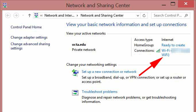 Open Network and Sharing center